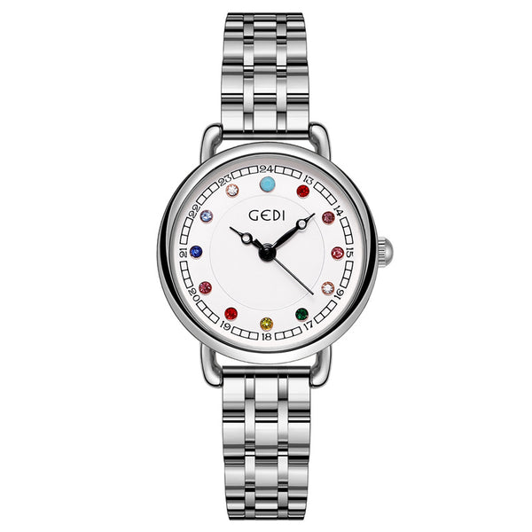 Reloj de Acero Inoxidable para Mujer con Piedra de Nacimiento - Lujo Minimalista Resistente al Agua - Image 8