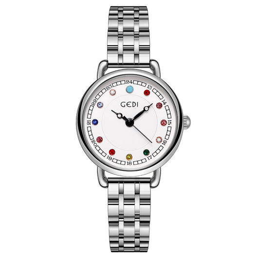 Reloj de Acero Inoxidable para Mujer con Piedra de Nacimiento - Lujo Minimalista Resistente al Agua - Image 8