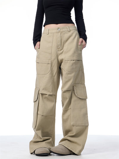 Pantalones Cargo Vintage Arrugados Estilo Americano - Image 8