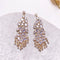 Special Shaped Zirconium Banquet Estilo Earrings Plateado Post Blanco