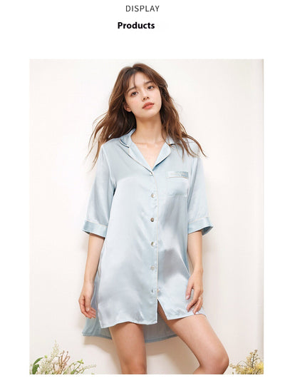 Camisón de Seda Midi para Primavera y Verano - Pijama Elegante para el Hogar - Image 11