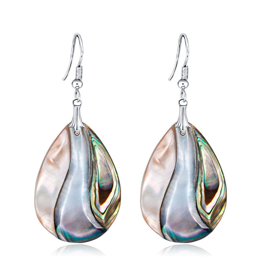 Aretes de Concha de Abulón Natural Europeo y Americano - Elegancia Sofisticada para Mujeres