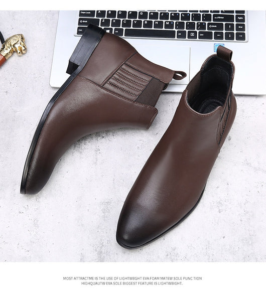 Botas Chelsea Puntiagudas Retro Británicas para Hombre - Image 9