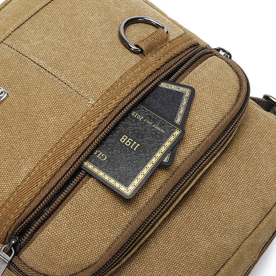 Bolsa Mensajero de Lona Multisección con Bandolera Única para Hombre - Image 6