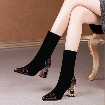 Botas Tobilleras de Tacón Alto con Punta Afilada y Detalles en Strass - Image 36