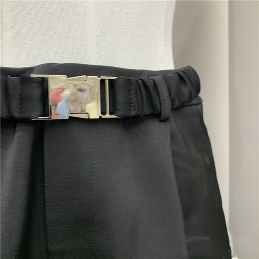 Shorts Talle Alto con Detalles de Encaje Hoja de Loto y Costuras Contrastantes - Image 12