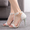 Sandalias Deslizables con Encaje Floral y Cristales Brillantes