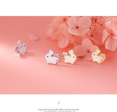 Aretes de Corazón Blanco Conejo Dulce - Diseño Femenino Tierno - Image 10