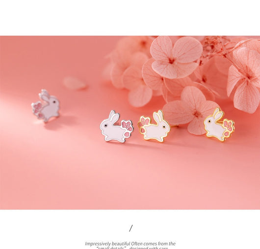 Aretes de Corazón Blanco Conejo Dulce - Diseño Femenino Tierno - Image 10