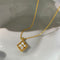 European And American 18K Dorado Four Leaf Grass Necklace Female Blanco Fritillaria