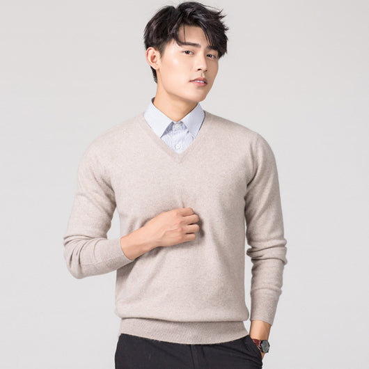 Suéter Holgado de Lana para Hombre - Pullover Casual de Color Sólido - Image 7