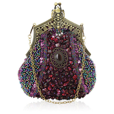 Bolso de Noche Vintage con Cuentas Brillantes - Image 8