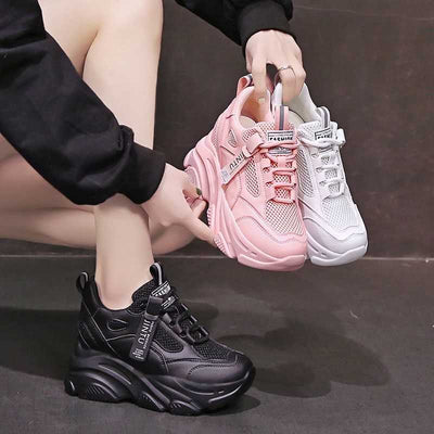 Zapatillas Deportivas Casuales Transpirables con Plataforma para Mujer