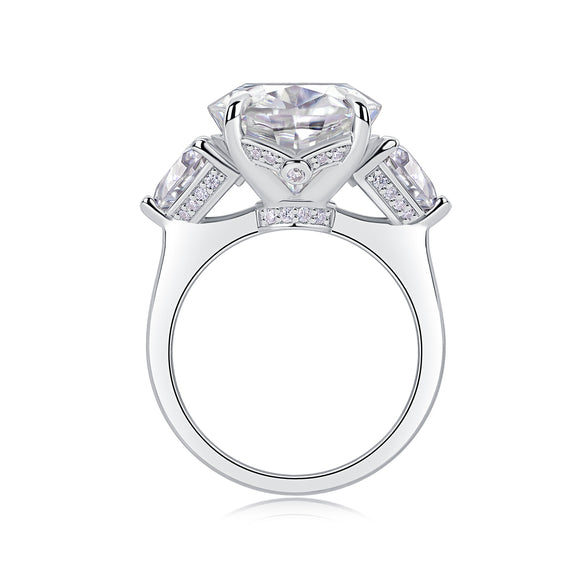 Juego de Anillos de Boda Soul Resonance - Moissanita Ovalada Premium en Plata S925 y Baño de Platino