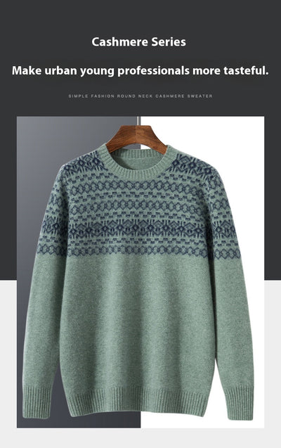 Suéter de Cachemira Jacquard para Hombre - Tejido Grueso y Cálido - Image 18