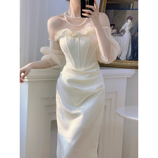 Vestido Blanco Elegante para Reuniones y Celebraciones - Image 3