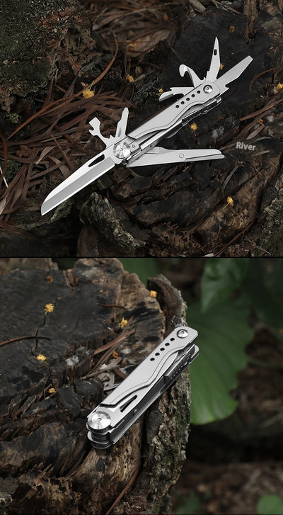 Navaja Multiusos de Acero Inoxidable con Tijeras y Herramientas Portátiles - Image 10