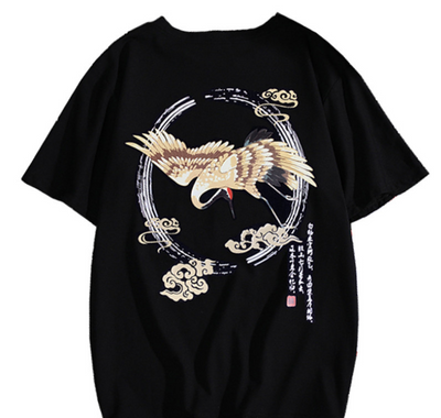 Playera Hip Hop Estilo Chino Grúa de Manga Corta - Image 6