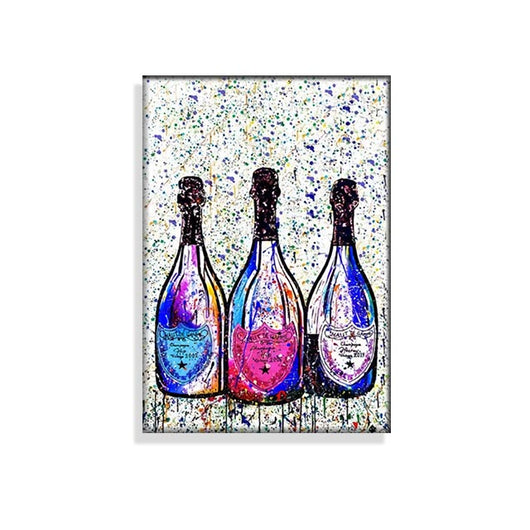 Cuadro de Botella de Champagne en Lienzo con Póster de Arte Colorido - Image 9