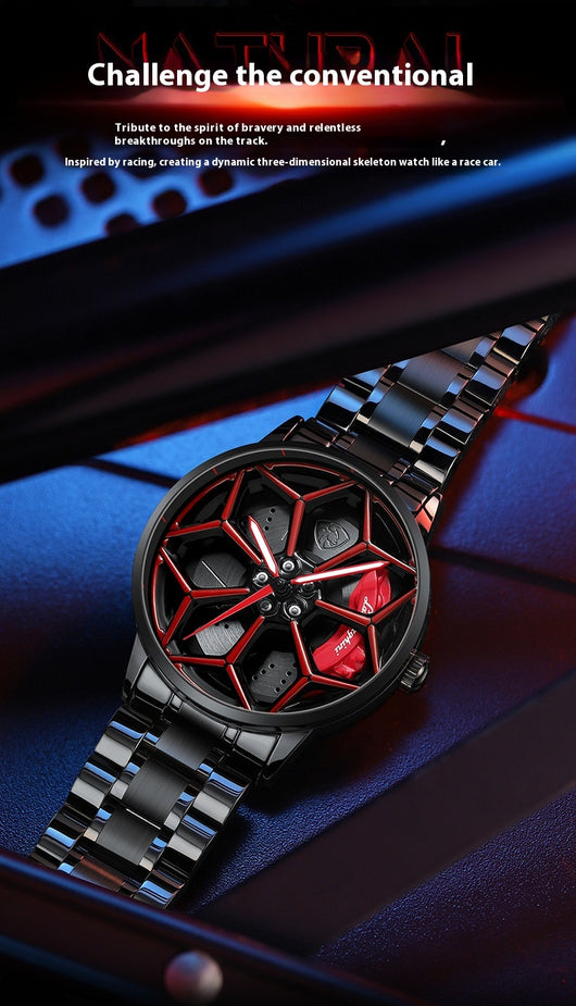 Reloj de Cuarzo Luminoso con Esfera Giratoria para Hombre - Image 8