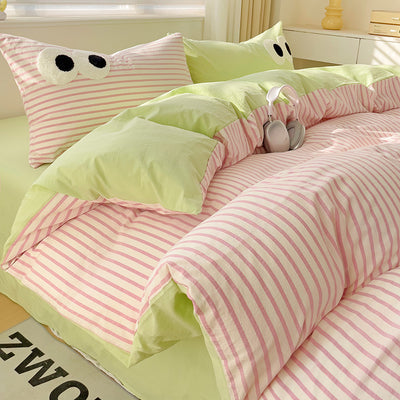 Juego de Cama Ojos Grandes - Funda Nórdica 4 Piezas Efecto Satinado - Image 13