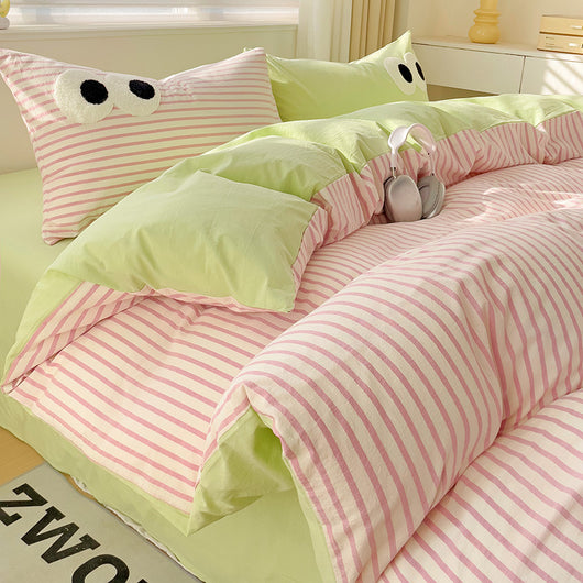 Juego de Cama Ojos Grandes - Funda Nórdica 4 Piezas Efecto Satinado - Image 13