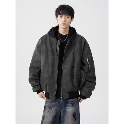 Chaqueta de Cuero Sintético Acolchada Estilo Aviador Hombre - Image 2