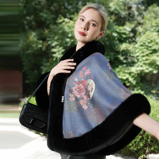 Poncho Tejido Grueso de Color Liso para Otoño e Invierno - Image 30