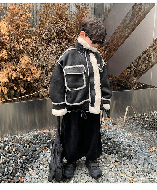Chaqueta de Cuero para Niño con Forro Polar Acolchado - Abrigo de Otoño e Invierno - Image 18