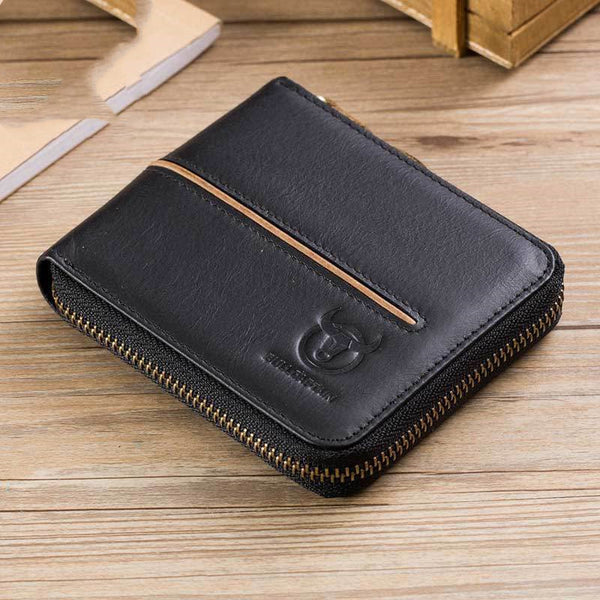 Billetera de Cuero Genuino para Hombre con Múltiples Compartimentos y Cierre - Image 4