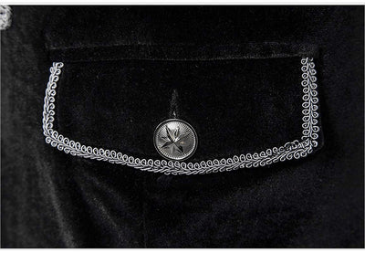 Abrigo Uniforme Steampunk Terciopelo Cuello Alto para Hombre - Image 20