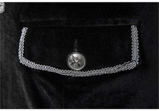 Abrigo Uniforme Steampunk Terciopelo Cuello Alto para Hombre - Image 20