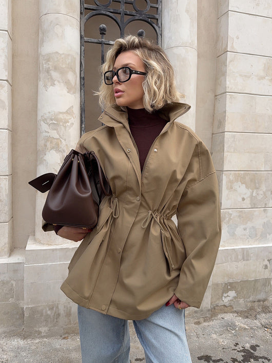 Chaqueta Cortavientos Cuello Alto con Cintura Ajustable - Image 32