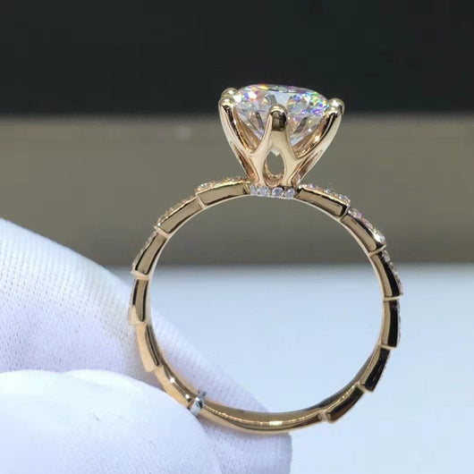 Anillo de Pareja Moissanita Diseño Serpiente Seis Garras - Image 5