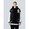 Chaqueta Universitaria Hip Hop con Mangas de Cuero y Bordados