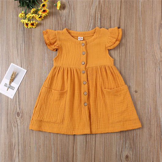 Vestido de Algodón Manga Corta para Niñas - Image 5