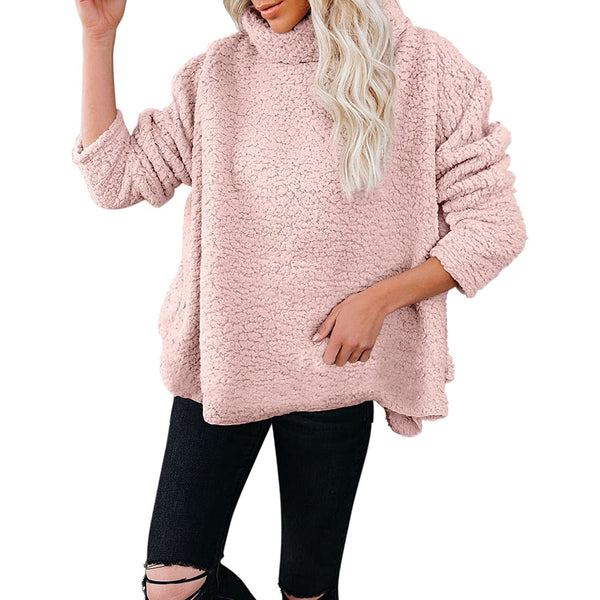 Abrigo Suelto de Lana Polar para Mujer - Otoño e Invierno