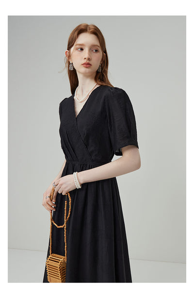 Vestido Jacquard Tencel Escote V con Textura - Image 10