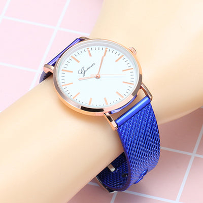Reloj Geneva Minimalista con Malla Metálica - Diseño Elegante para Mujer