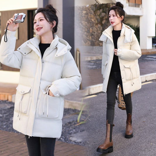 Abrigo de Invierno Coreano para Mujer - Algodón Grueso Largo - Image 2