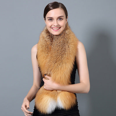 Cuello de Piel de Zorro Premium para Invierno - Accesorio Versátil y Elegante para Mujer - Image 2