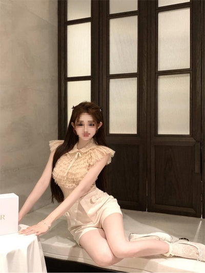 Blusa Elegante con Lazo Francés y Cuello de Solapa en Chifón - Image 4