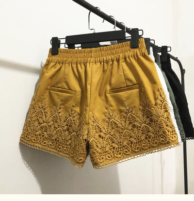 Pantalones Anchos de Encaje para Mujer - Shorts Casuales Primavera Verano Talla Grande - Image 6