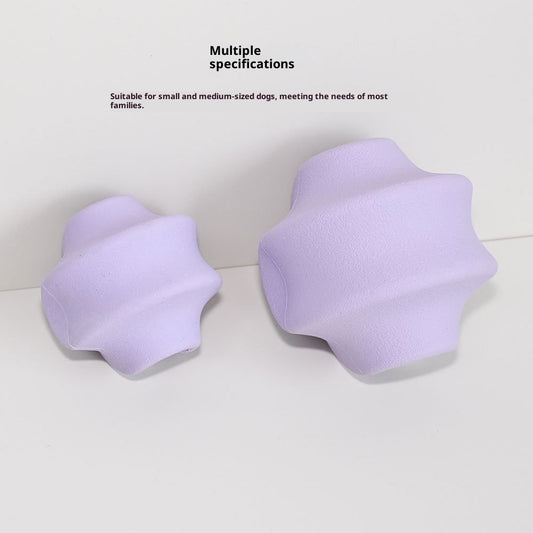 Pink star-shaped natural rubber pet food dispensing toy for engaging pets during feeding. - Image 2