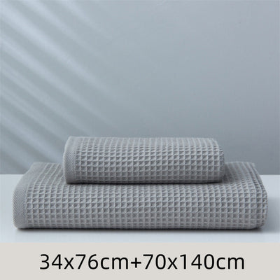Toalla Absorbente de Algodón Puro Estilo Japonés con Patrón Honeycomb - Image 11