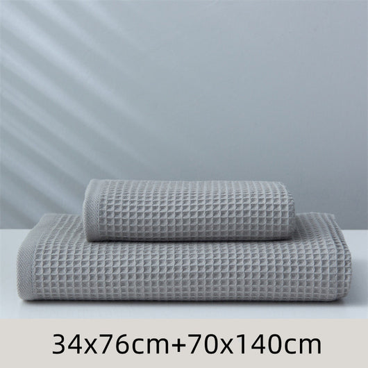 Toalla Absorbente de Algodón Puro Estilo Japonés con Patrón Honeycomb - Image 11