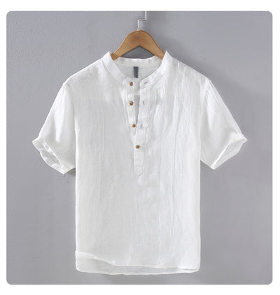 Camisa Casual de Lino Retro Estilo Japonés para Hombre - Image 10