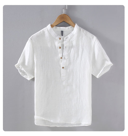 Camisa Casual de Lino Retro Estilo Japonés para Hombre - Image 10