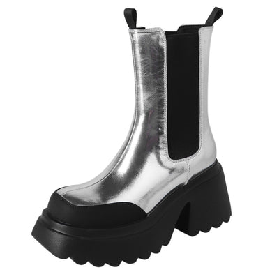 Botas Martin de Cuero Impermeable con Plataforma y Tacón Grueso para Otoño e Invierno - Image 2