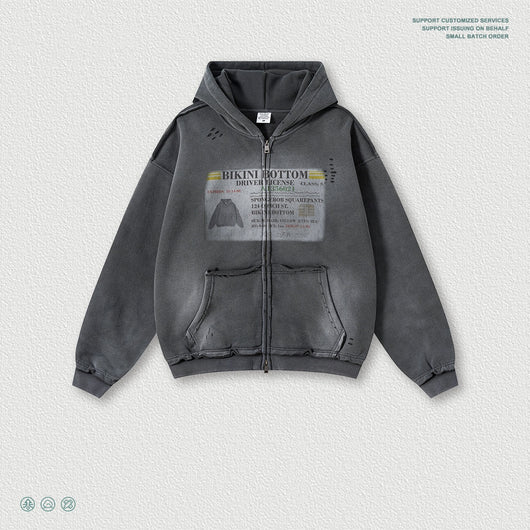 Sudadera Estilo Cardigan con Cierre y Diseño Roto - Image 5